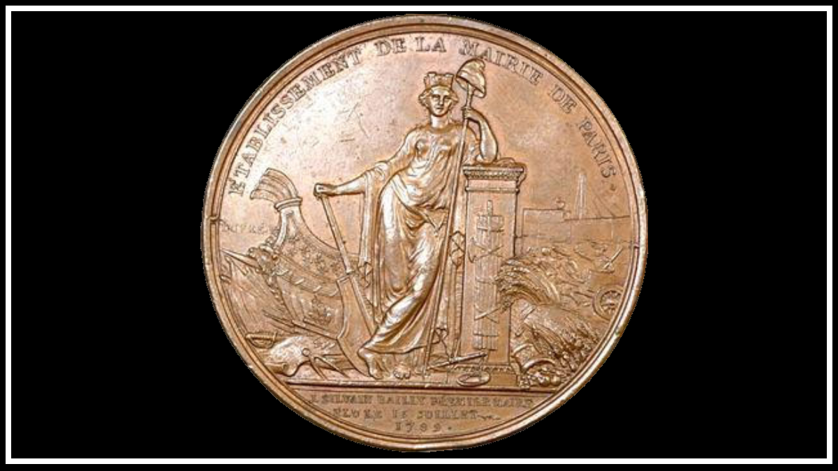 Медаль с масонской символикой в честь избрания мэра Парижа - известного масона - иллюмината Сильвена Бейли