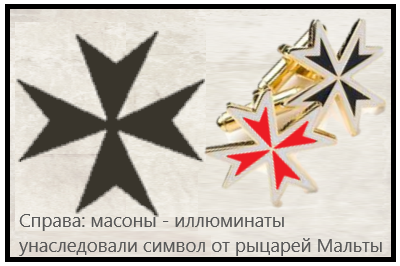Мальтийский крест, символ христиан и мальтийских иллюминатов